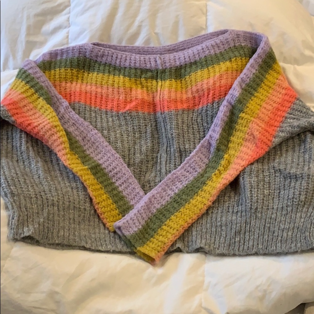 Free People Alpaca Rainbow Sweater size S